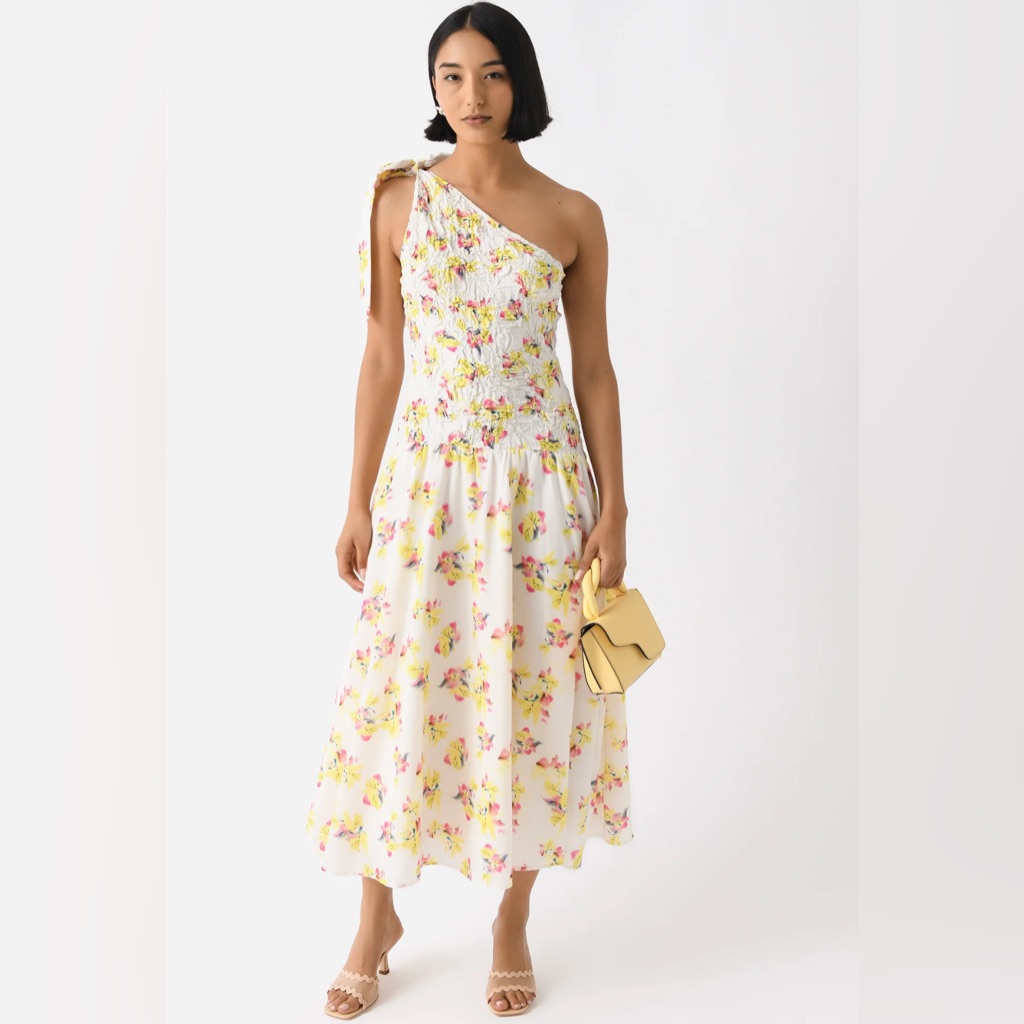 New Merlette Women's Serpentina Dress Floral One-Shoulder Dress Size S